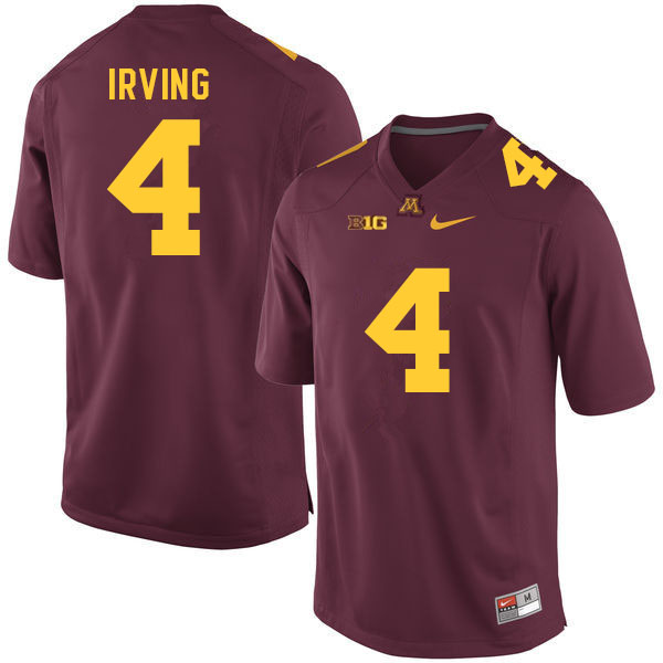 Men #4 Mar'Keise Irving Minnesota Golden Gophers College Football Jerseys Sale-Maroon